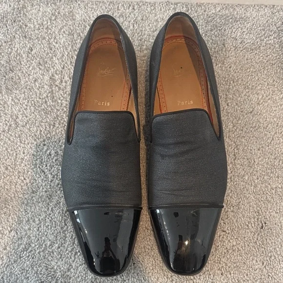 Christian Louboutin Black Patent Loafers - Picture 1 of 5